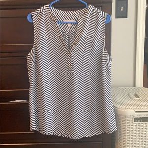 Banana Republic Striped Sleeveless Popover Blouse